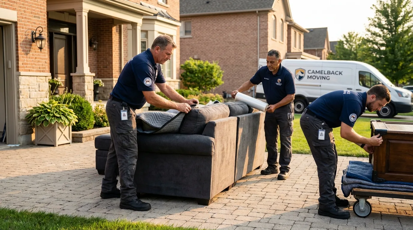 Large estate moving crew wrapping furniture in Monticello, UT