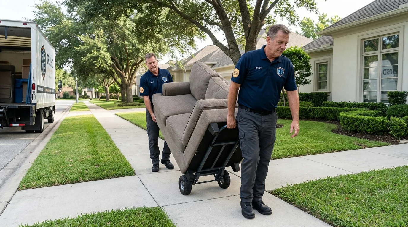 Local residential moving crew loading furniture in Monticello, UT